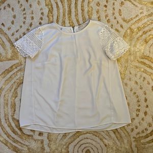Michael Kors white top with lace sleeves